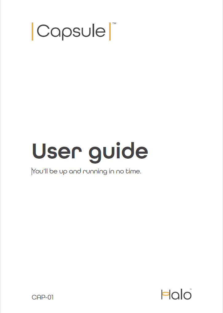 Originalus „Halo Capsule“ vartotojo vadovas Nemokamas atsisiuntimas